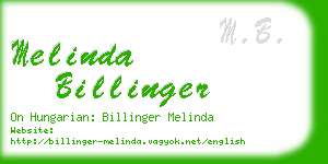 melinda billinger business card